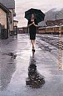 Steve Hanks Waiting in the Rain painting